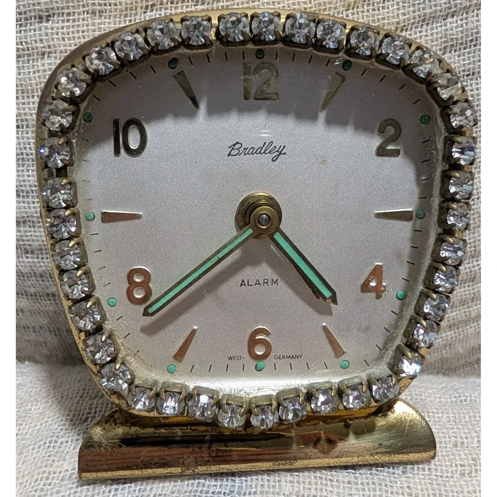 Bradley Gold Crystal Accent Table Clock - Gold